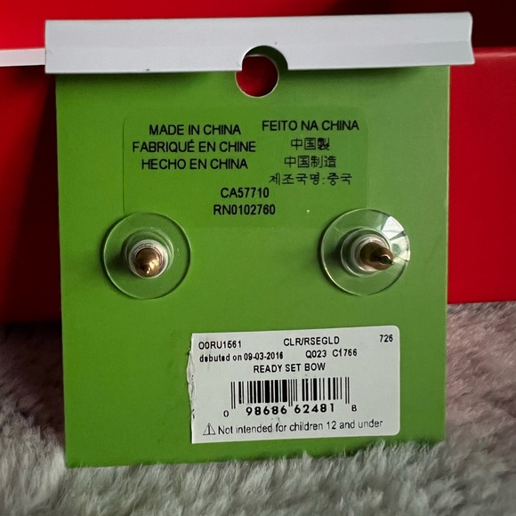 Kate Spade Rose Gold Bow Stud Earrings - Picture 4 of 4